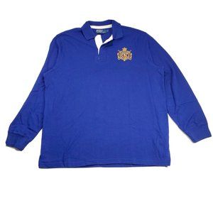 Polo Ralph Lauren Rugby Shirt Large Embroidered Equestrian NY 1967 90's Crest